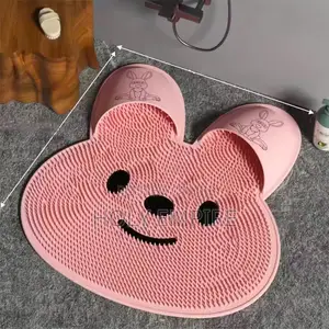 Rabbit Bathroom Shower Anti Slip Mat, Circular Massage Foot Mat, Back