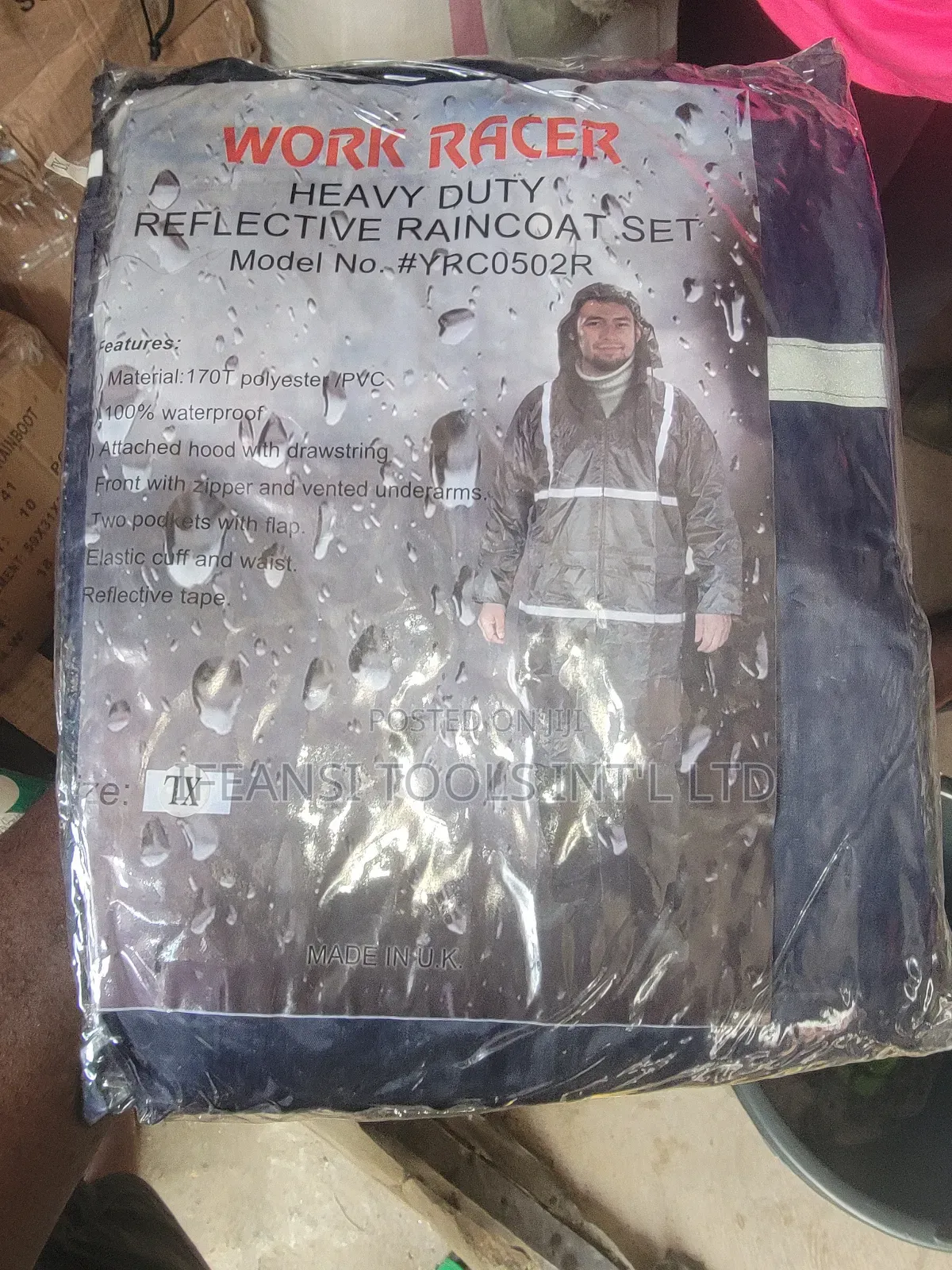 Rain Coat. Up And Down ,Gown Polyester With Reflective