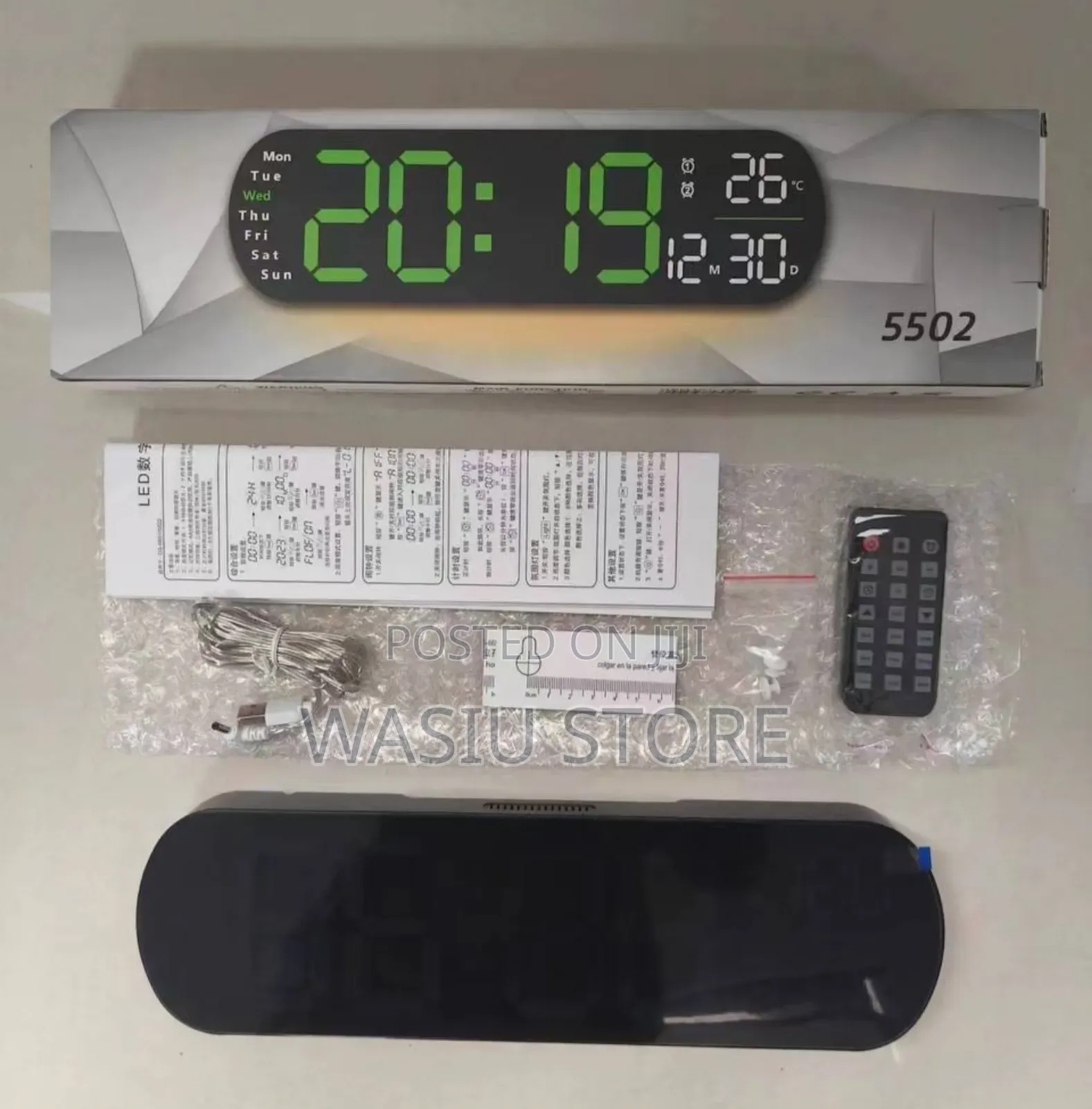 13.7" Digital Wall Clock Large Display With Remote Control