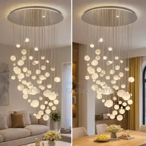 Modern Luxury Bubble Cascade Glass Pendant Chandelier