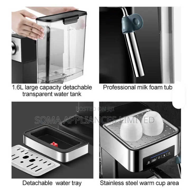 Shaqra Semi-Automatic Touchscreen Espresso Coffee Machine