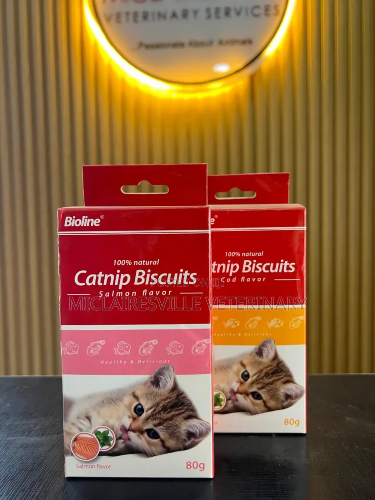 Bioline Catnip Biscuits 80g- Salmon Flavor