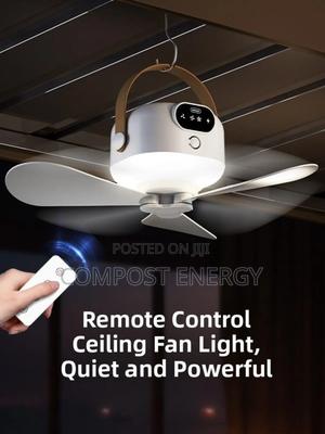 Rechargeable Mini Ceiling/Wall Fan With Body Light