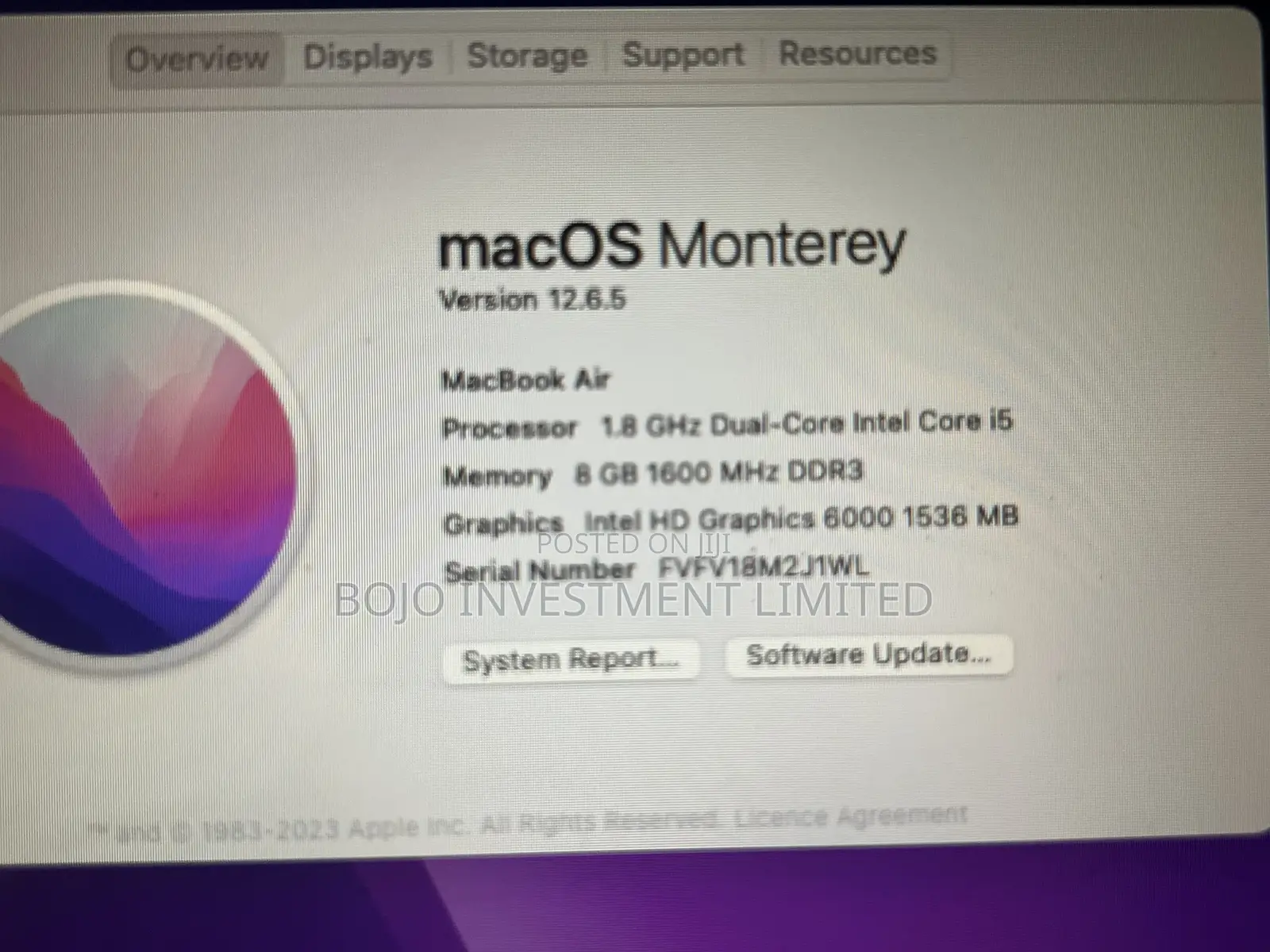 Laptop Apple MacBook Air 2017 8GB Intel Core i5 SSD 256GB
