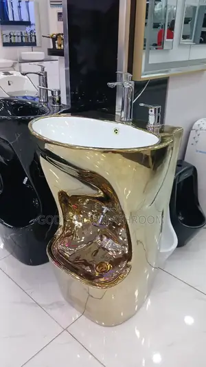 Gold Standing Basin With Leg Wash