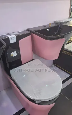 Pink And Black Watercloset