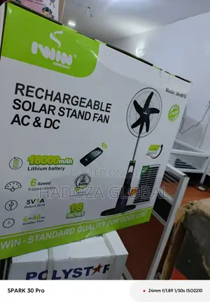 Iwin 18 Inch Electric Fan With Solar Panel