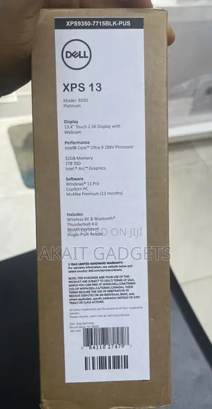 New Laptop Dell XPS 13 (9350) 32GB Intel Core Ultra 9 SSD 1T