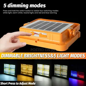 100w Solar Flood Portable Rechargeable Multi-Fun 5000mah/ Power Bank