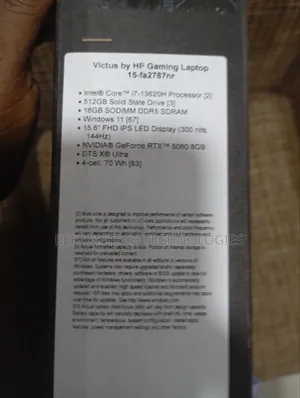 New Laptop HP Victus 15 16GB Intel Core I7 SSD 512GB