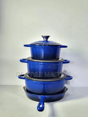 Enamel Cast Iron Non Stick Pot Blue/ Green