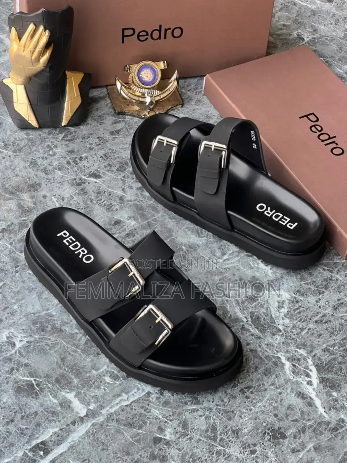 Men Classic Leather Slides