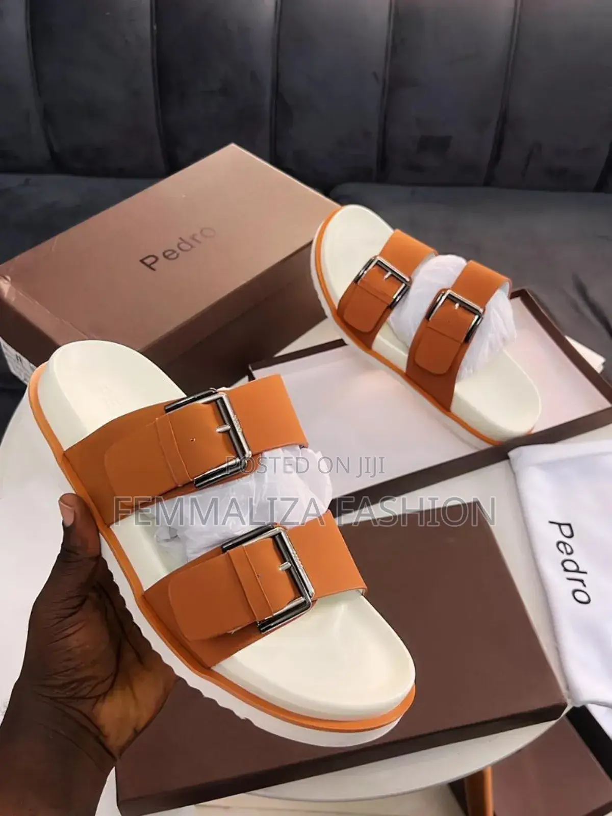 Men Classic Leather Slides
