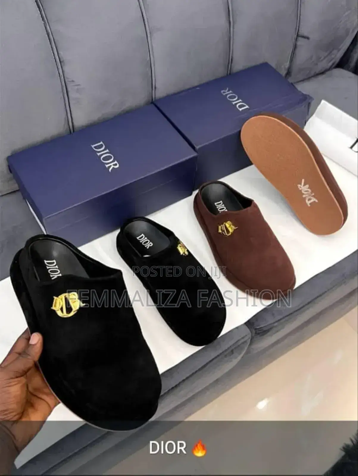 Men Classic Leather Slides
