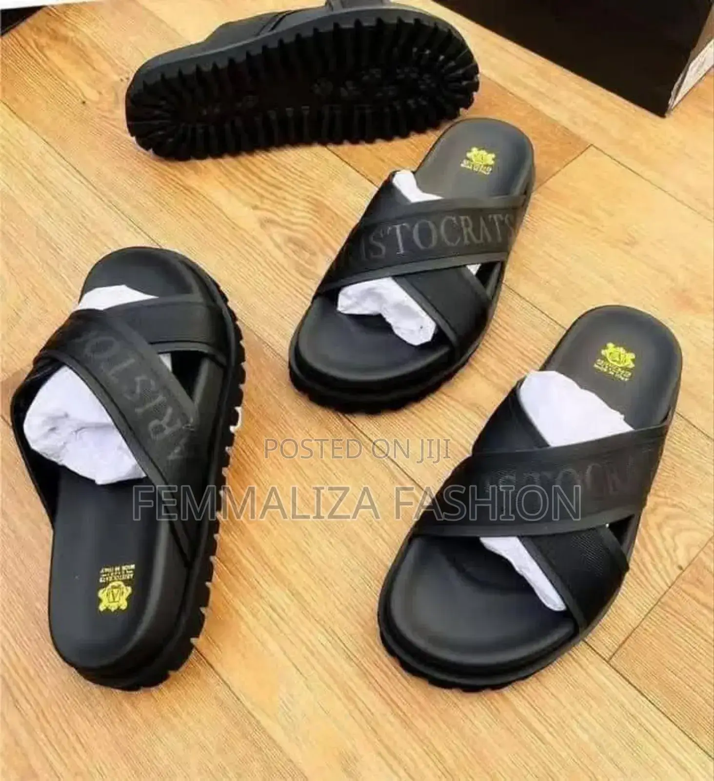 Men Classic Leather Slides