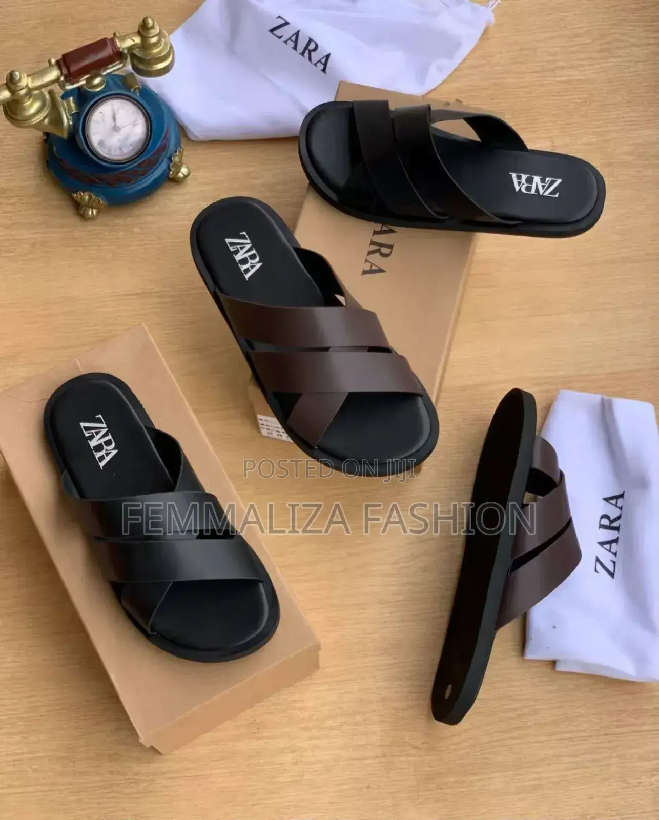Men Classic Leather Slides