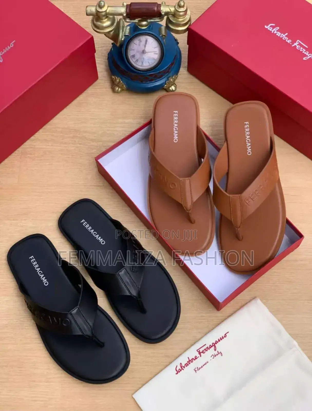 Men Classic Leather Slides