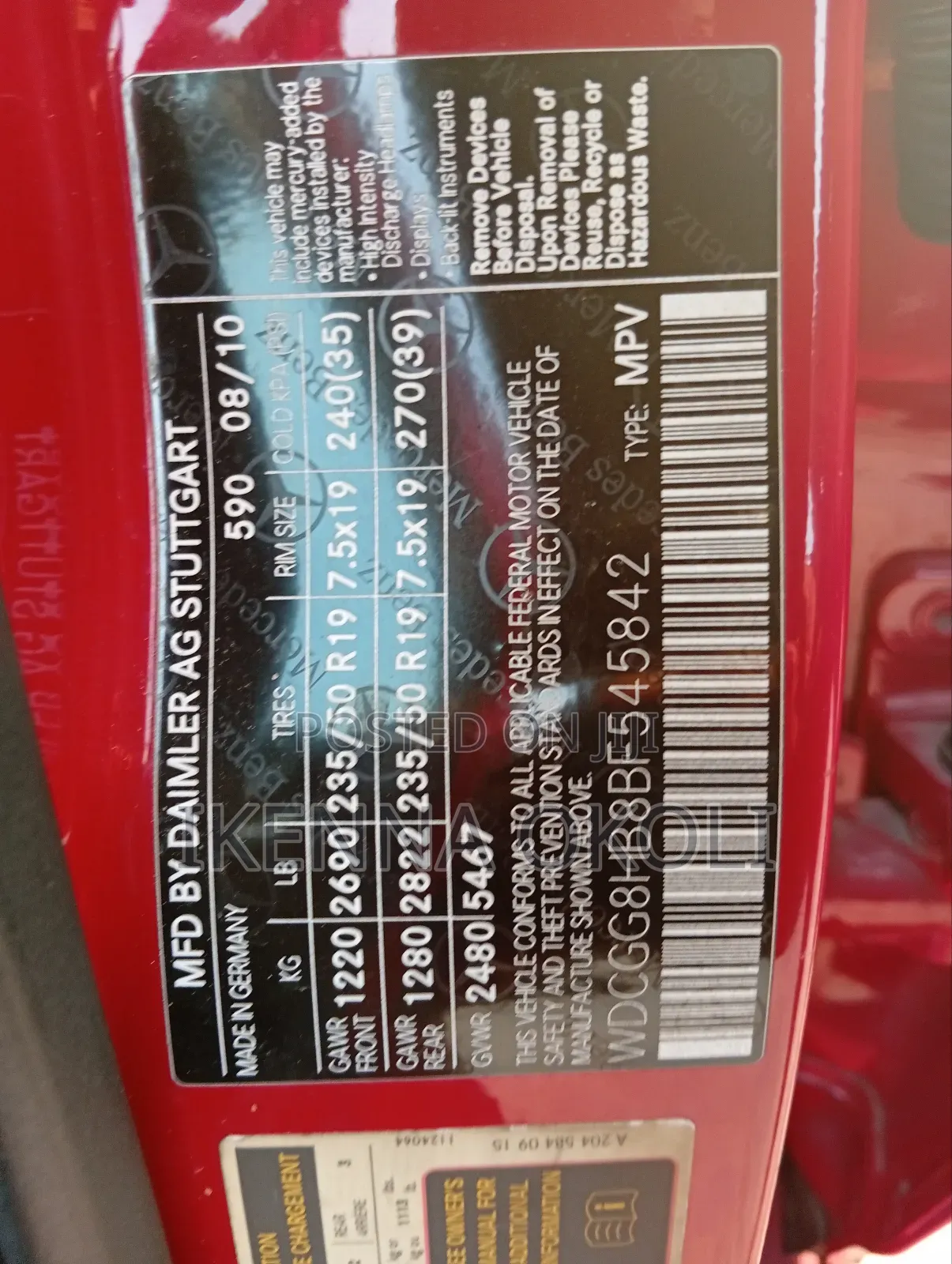 Mercedes-Benz GLK-Class 2011 Red