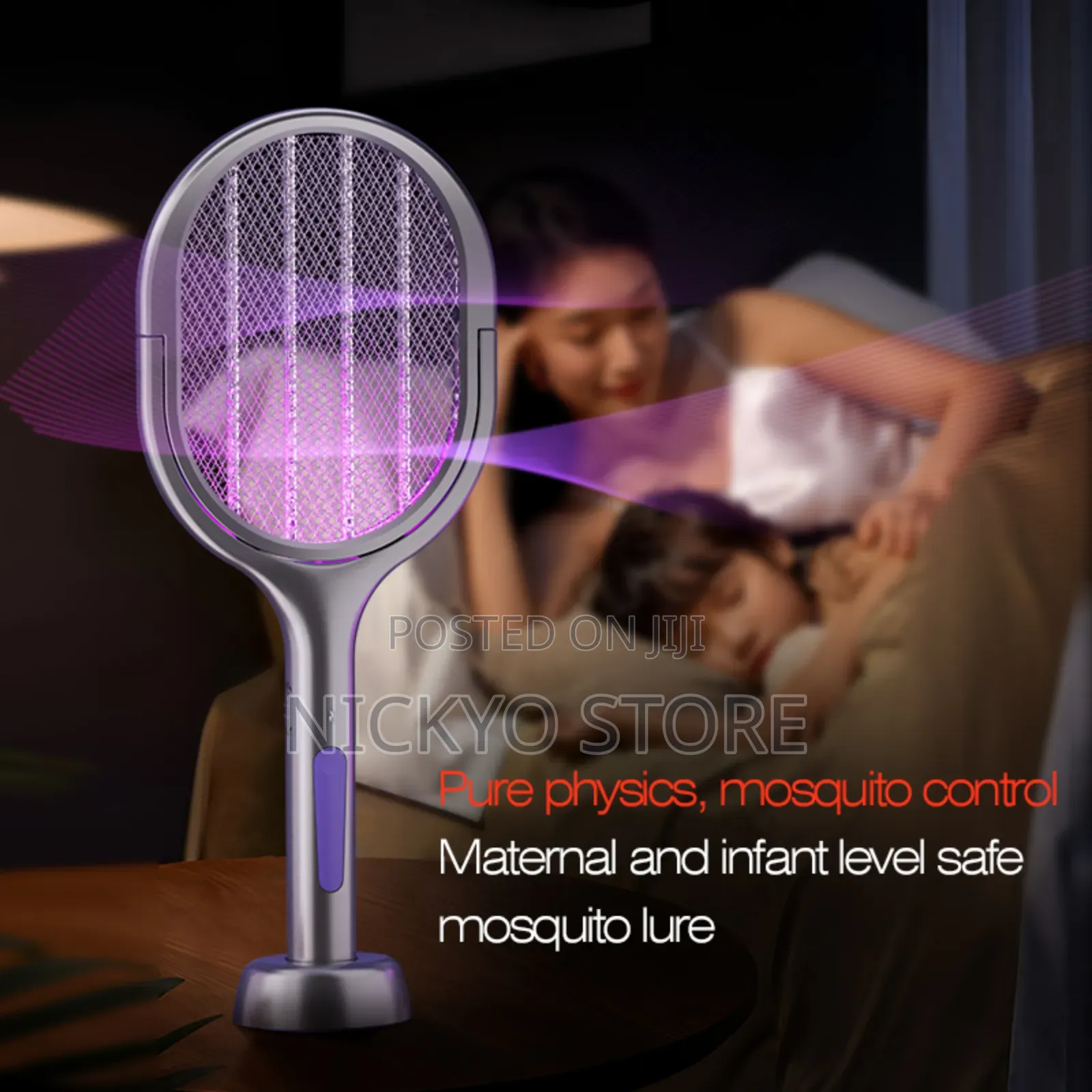 Rechargeable Electric Mosquito Killer Racket (Uv Attraction Light)