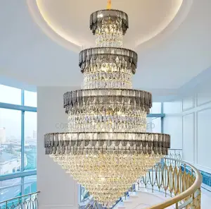 Modern Luxury Classic Palace Mult Tier Grand Crystal Empire Chandelier