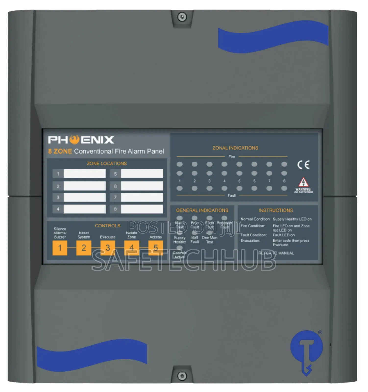 Zeta Phoenix 8 Zone Conventional Control Fire Alarm Panel