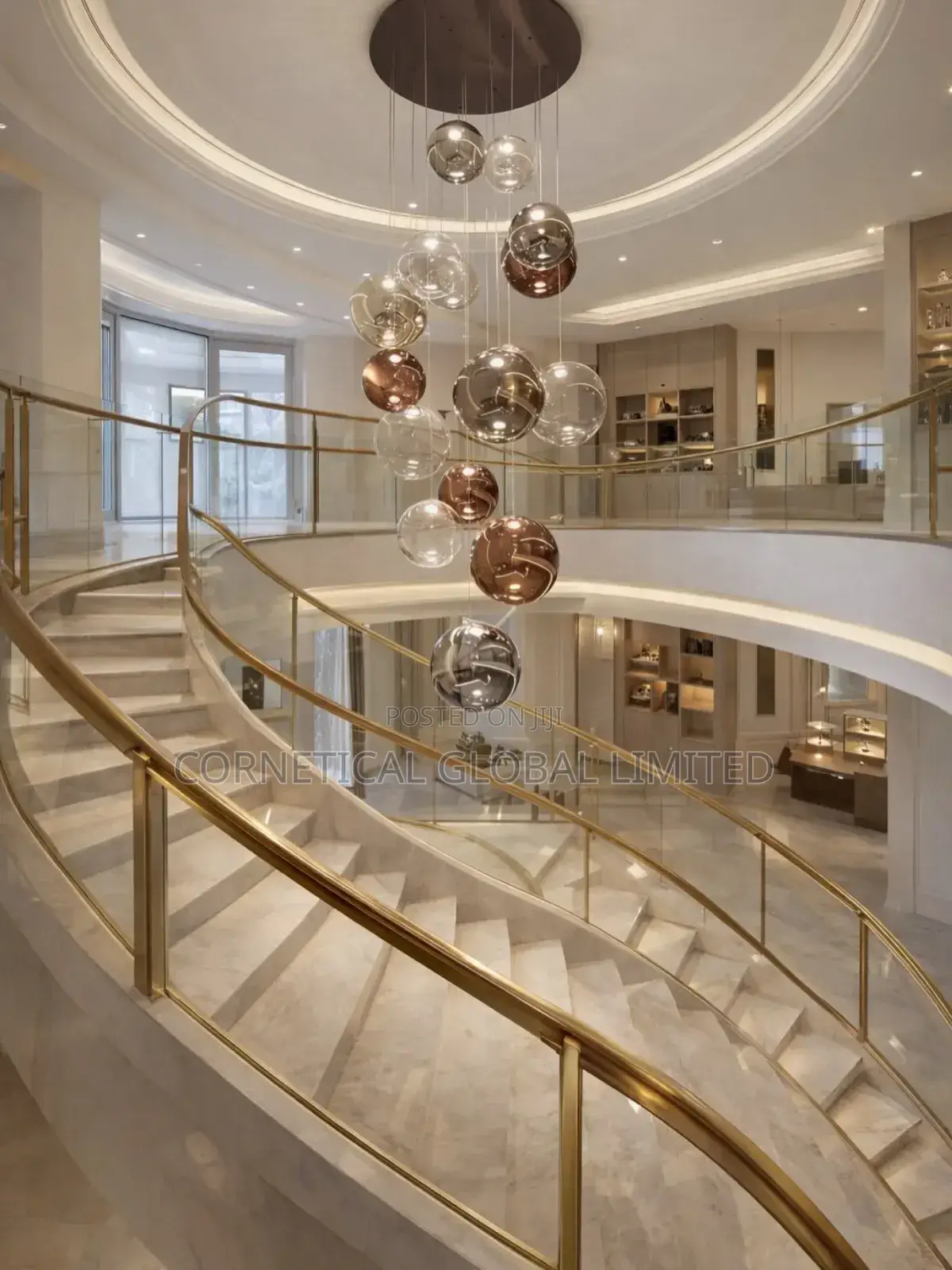 Modern Luxury Crystal Glass Casacade Globe
