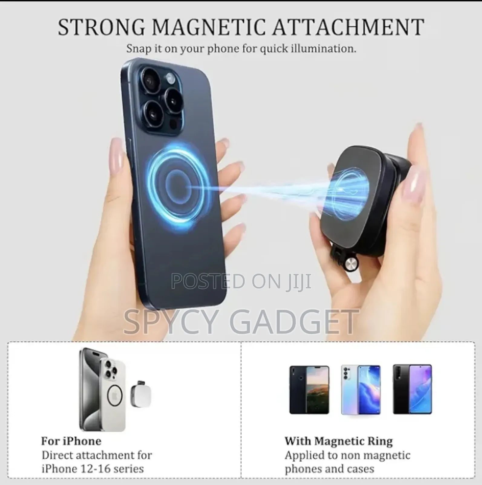 Magnetic Selfie Phone Light With Mirror
