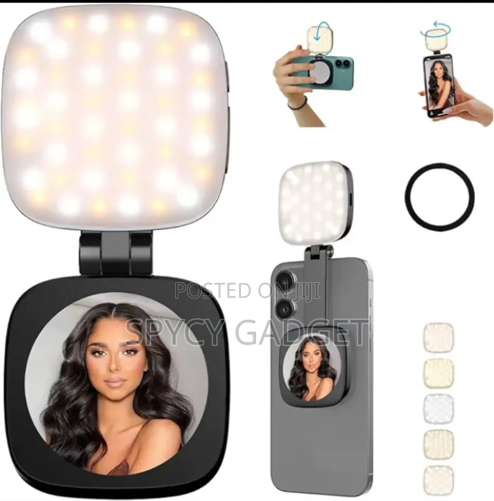 Magnetic Selfie Phone Light With Mirror