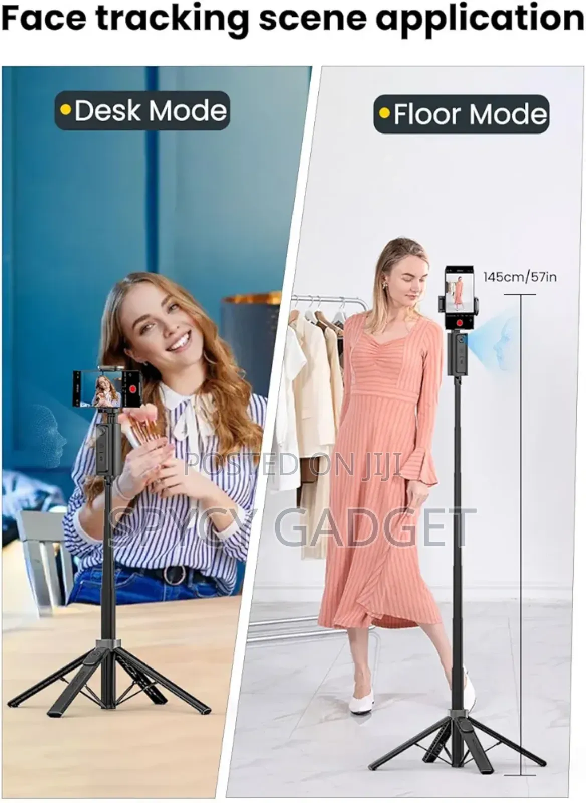Ai Face Tracking Extendable Tripod With 4 Legs