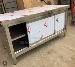 6ft Cabinets Stainless Steel Table