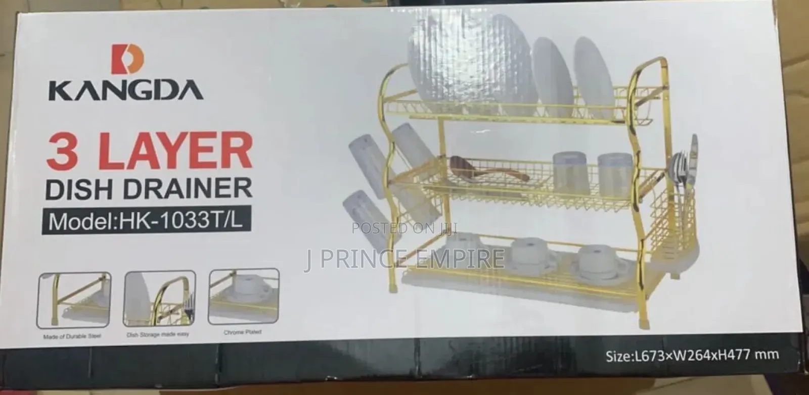 3 Layers Dish Rack - Gold