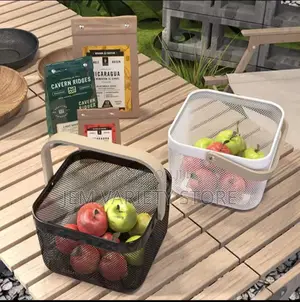 Storage Basket With Wooden Handle Small Size