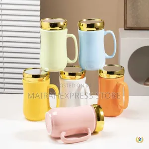 Beautiful Mirror Glass Cup (Mug) With Lid. 
Ts