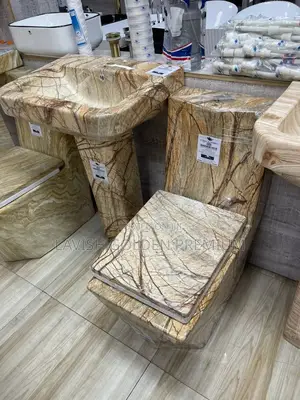 Luxury Marble-Finish Water Closet and Washbasin Set