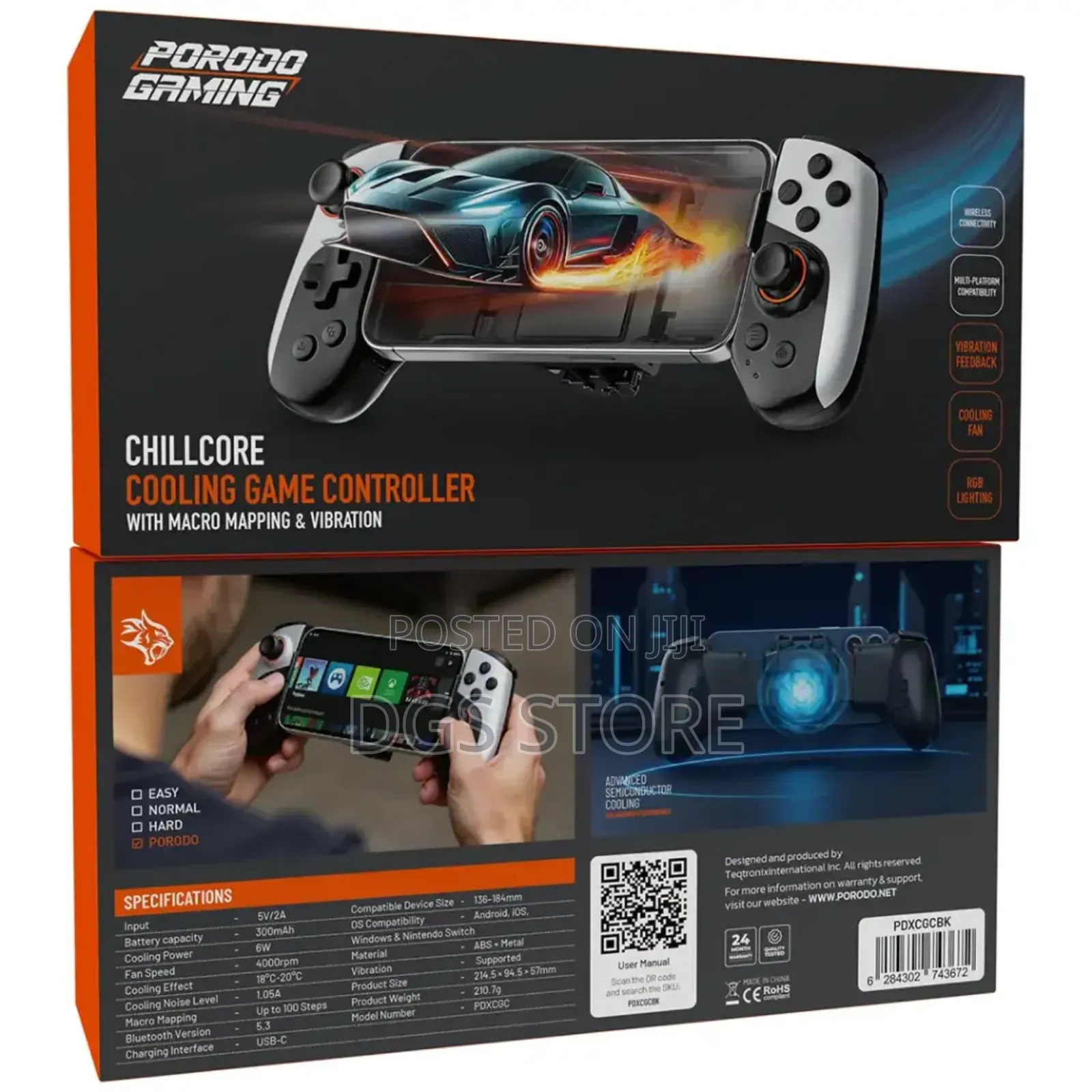 Porodo Gaming Chillcore Cooling Game Controller With Macro Mapping