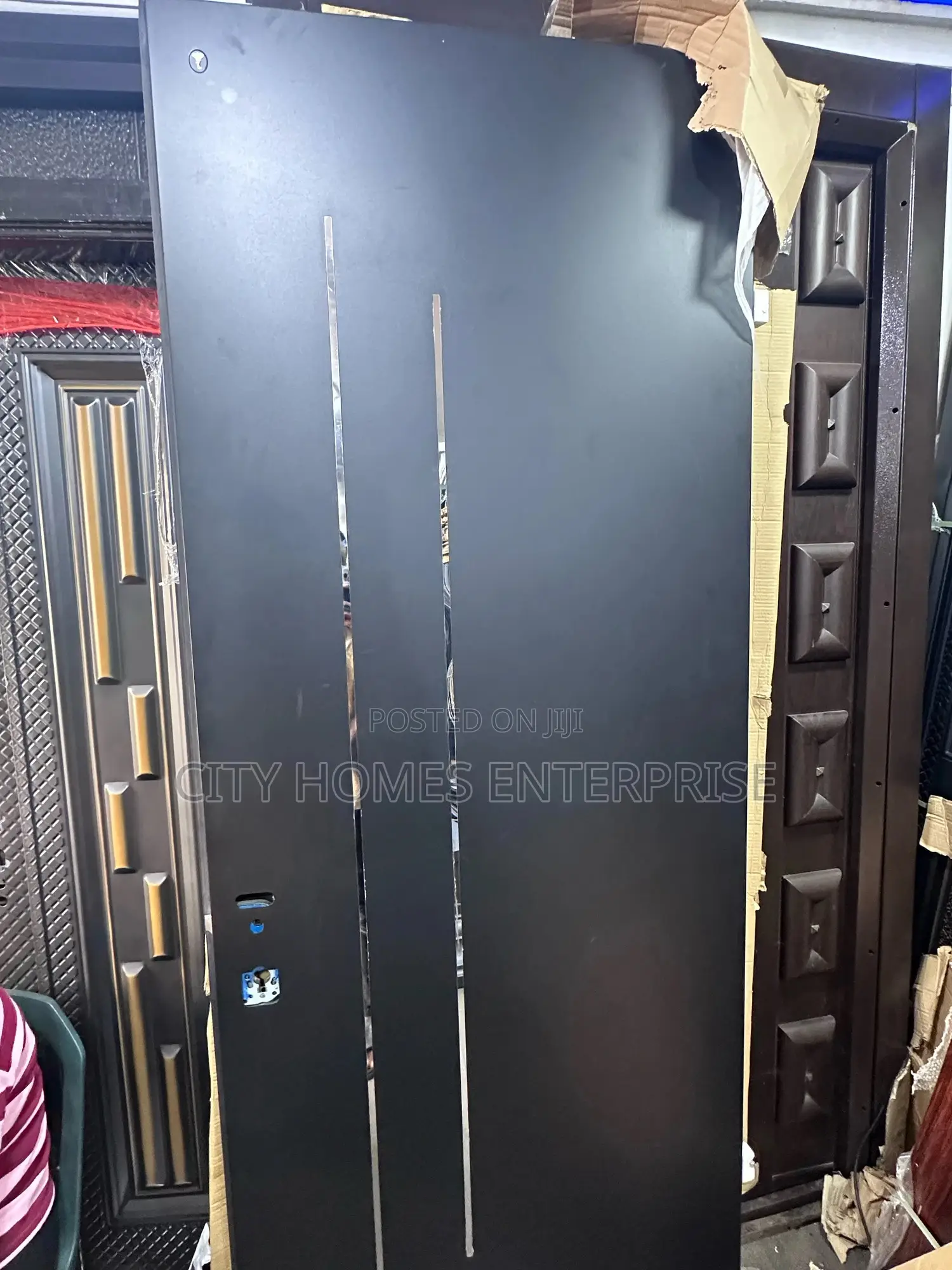 Israeli Security Door 3ft Extra Height Black Paris