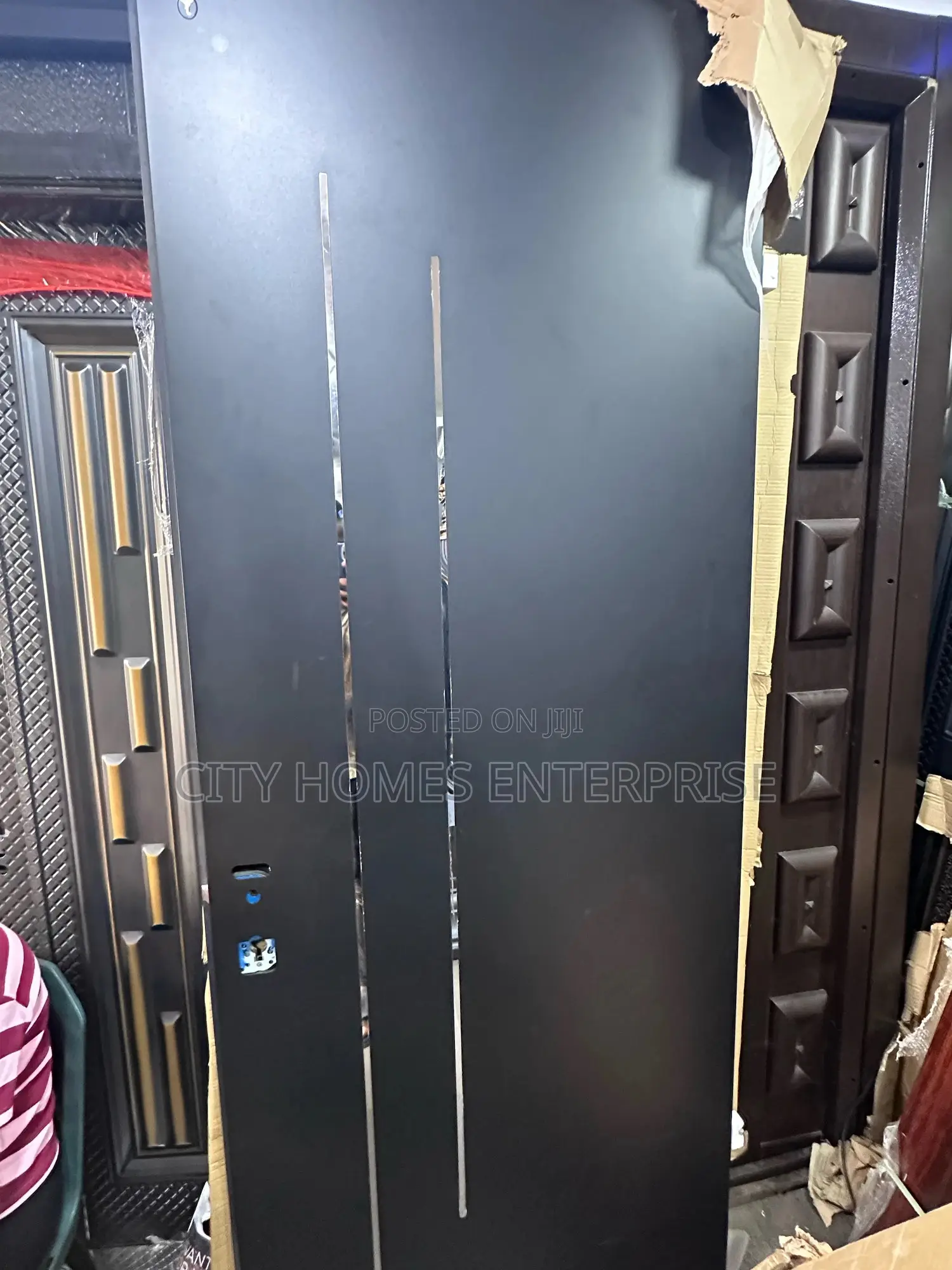 Israeli Security Door 3ft Extra Height Black Paris