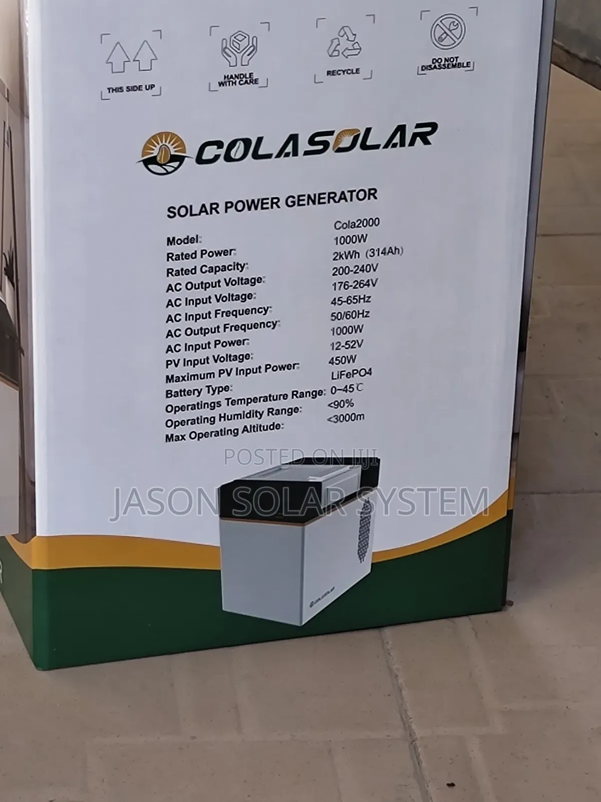 Cola Solar Generator All Sizes and KWH