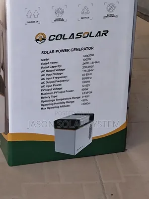 Cola Solar Generator All Sizes and KWH