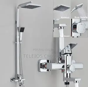 Standing Shower Chrome Square