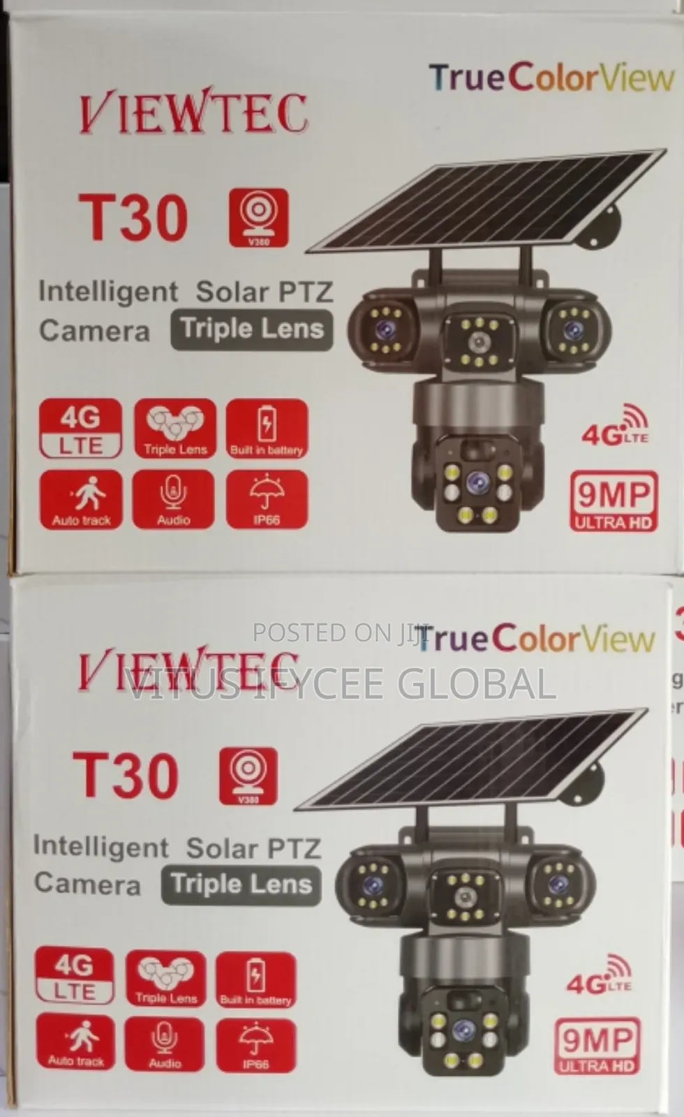 T30 Triple Lens Solar Powered CCTV Camera