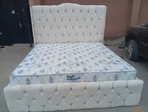 Clean White 6/6 Bed Frame With Mattress