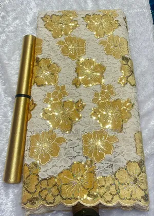 Luxury Lace Gele Combo in Green, Pink, Purple Gold