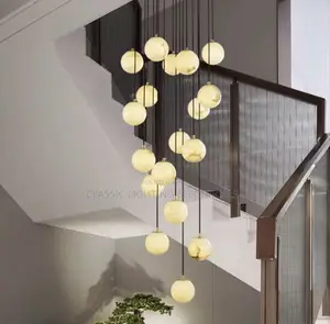 New Modern Staircase Decor Lighting Luxury Marble Chandeliers Light