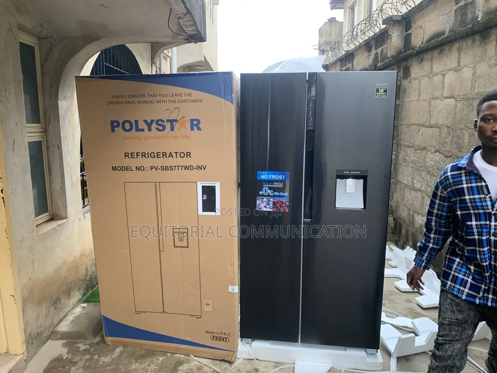 Polystar 502l Side-by-Side Fridge With Water Dispenser
