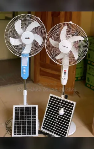 Solar Rechargeable Fan, Ra117, 16-Inches