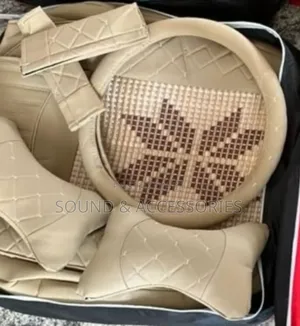 Biege X Design Quality Car Seatcover + Pillow + SWC