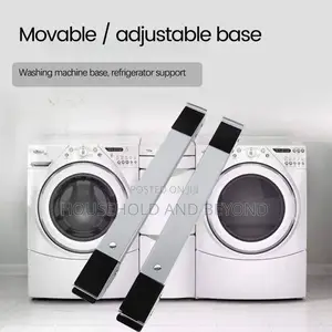 2 PCS Adjustable Washing Machine Stand Movable Fridge Stand