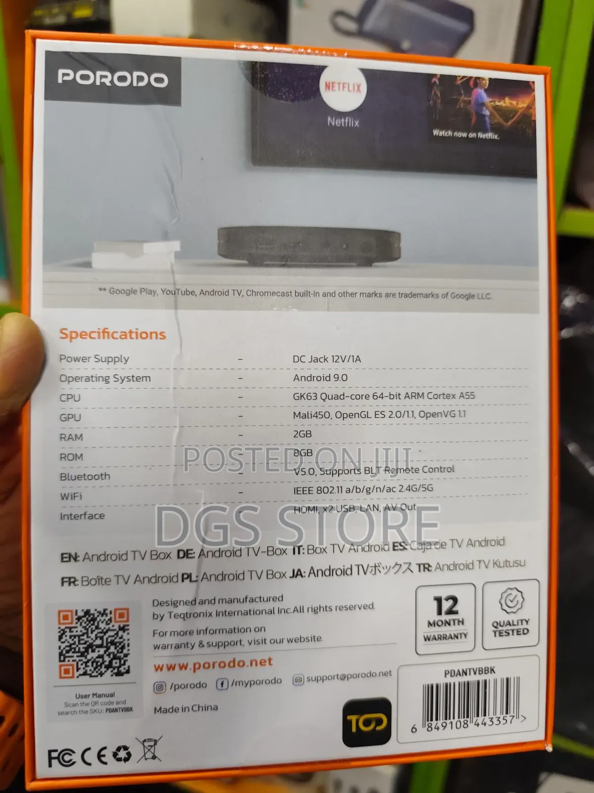 Porodo Smartview Android Tv Boxe 2/8gb