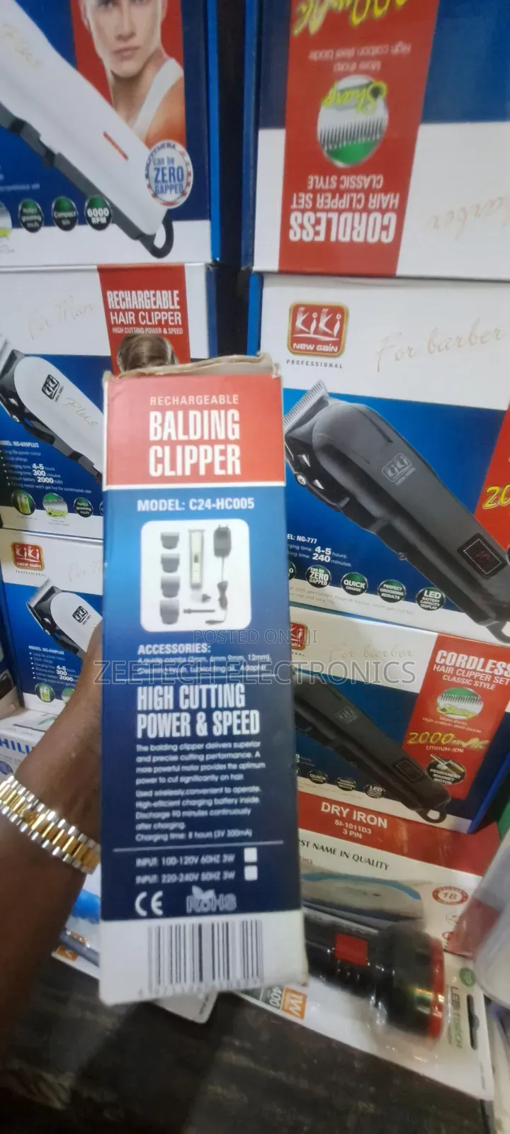 Kiki New Gain Rechargeable Full Head Balding Clipper.